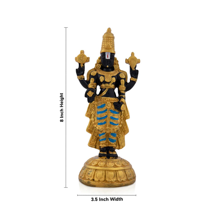 Balaji Murti - 8 x 3.25 Inches | Resin Balaji Statue/ Tirupati Balaji Idol for Pooja
