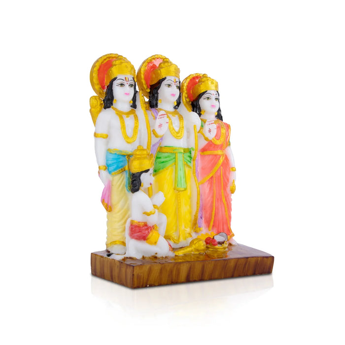 Shri Ram Darbar Murti - 8.5 x 6 Inches | Marble Dust Shri Ram Darbar Statue for Pooja