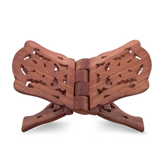 Rehal - 6 x 11 Inches | Angoori Design Hand Carved Rehal/ Wooden Holy Book Stand for Reading