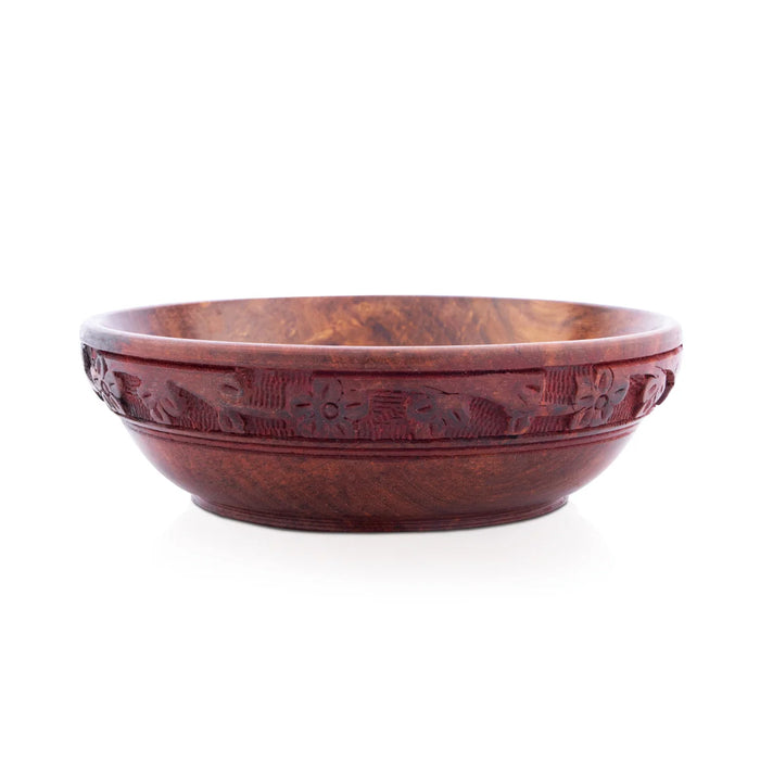 Wooden Bowl - 2 x 6 Inches | Hand Carved Wooden Cup/ Wooden Serving Bowl for Home