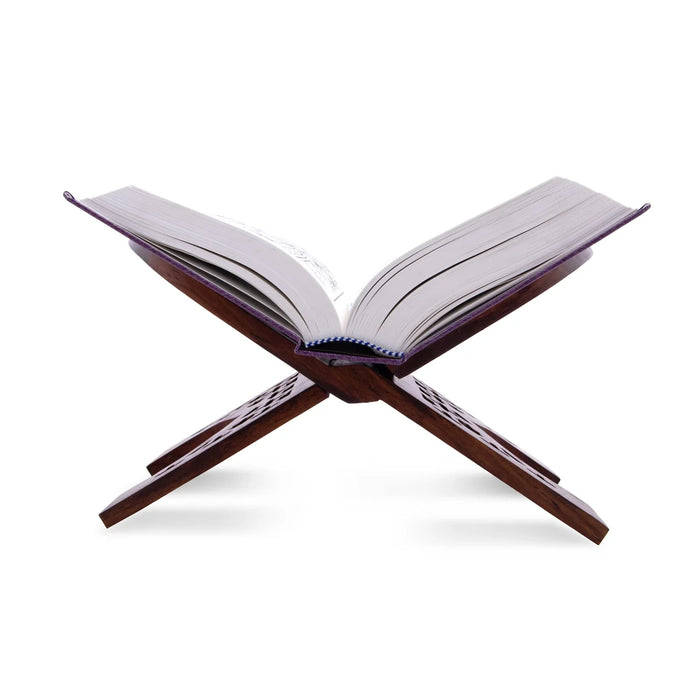 Rehal - 7 x 13 Inches | Wooden Book Stand/ Badroon Jali Design Rehal for Reading Purpose