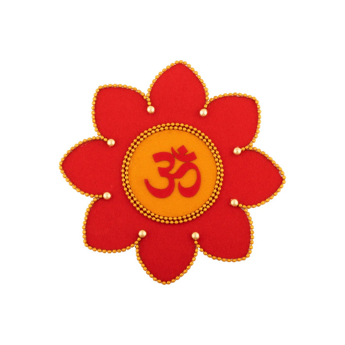 Rangoli Sticker - 5 x 5 Inches | Om Flower Design Muggulu Sticker/ Kolam Sticker for Floor Decor
