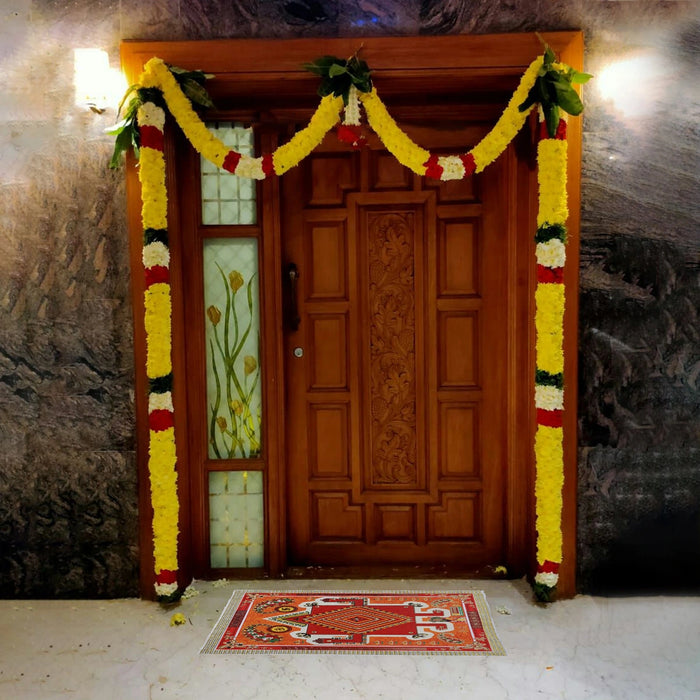 Marriage Rangoli - 14.5 x 11.5 Inches | Marriage Muggulu/ Kolam Design for Floor Decor