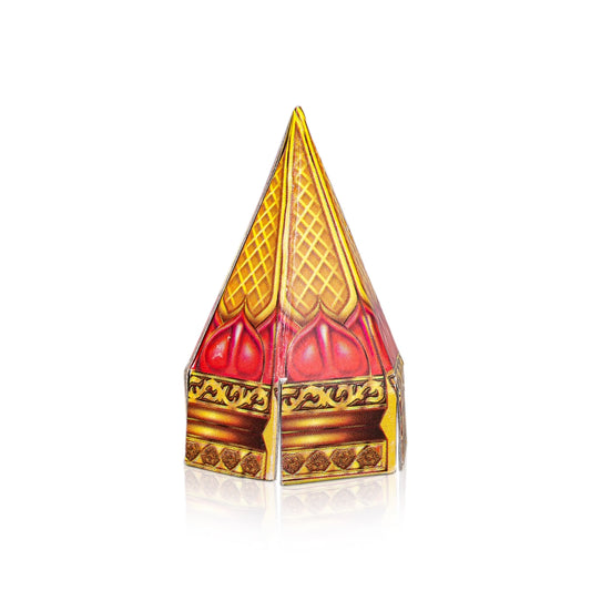 Ganpati Decoration Mandir - 7 x 6.5 Inches | Suvarna Makhar Design Paper Mandir/ Eco Friendly Mandir Decoration - Home Puja Mandir