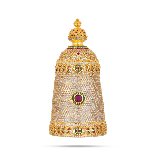 Full Crown - 4 x 1.75 Inches | Multicolour Stone Kireedam / Mukut / Kiridam For Deity Decoration - Head & Face Accessories