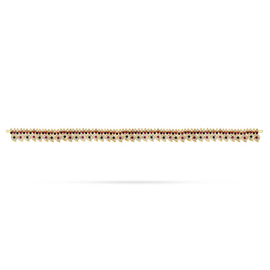 Mango Design Stone Haram - 11 Inches | Artificial Jewelry/ 40 Bit Multicolour Stone Jewellery for Deity - Neck & Body Accessories