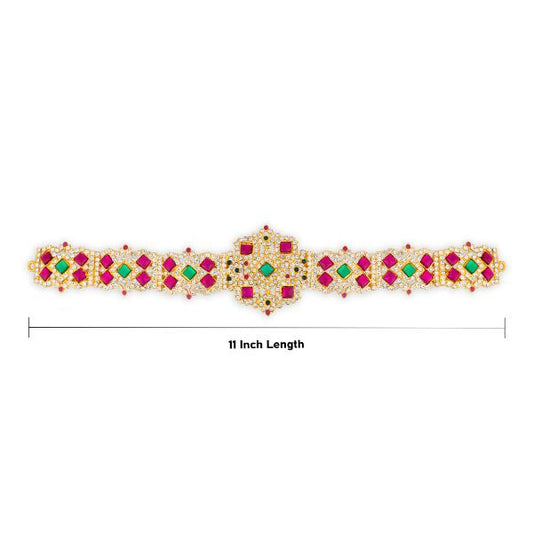 Stone Hip Belt - 11 Inch | Ottiyanam/ Waist Belt/ Stone Belt for Deity - Waist & Leg Accessories