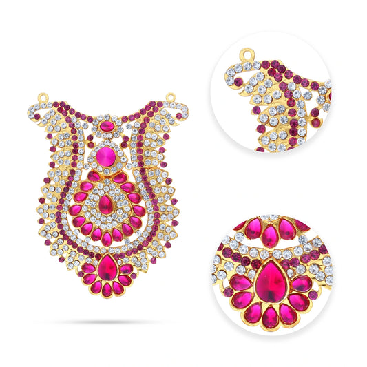 Stone Necklace - 4.5 x 3.5 Inches | Stone Jewellery for Deity - Neck & Body Accessories