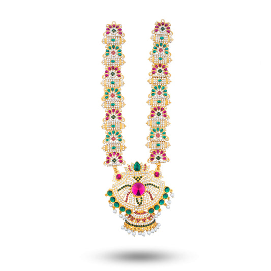 Haram - 13 Inches | Deity Necklace/ Multi Color Stone Jewellery/ God Ornament - Neck & Body Accessories