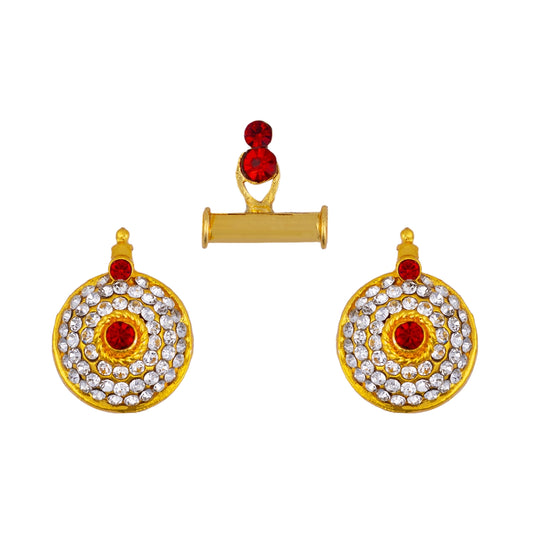 Stone Mangal Sutra Set - 1 x 0.75 Inches | Mangala Sutra/ Stone Pottu Thaali for Deity Decor - Neck & Body Accessories