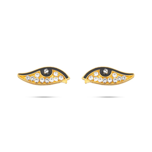 Stone Eye Pair - 0.5 Inch | Amman Kanmalar/ Stone Kanmalar for Deity Decor/ 5 Gms Approx - Head & Face Accessories