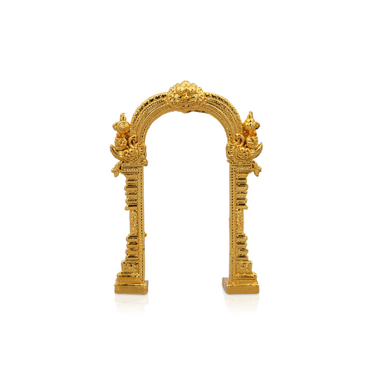 Gold Polish Arch - 1.5 x 1 Inches | Thiruvachi/ Prabhavali for Idols - Deity Accessories