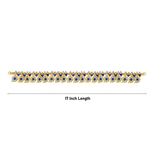 Mango Design Stone Haram - 17 Inches | Artificial Jewelry/ 62 Bit Stone Jewellery/ Stone Necklace for Deity - Neck & Body Accessories