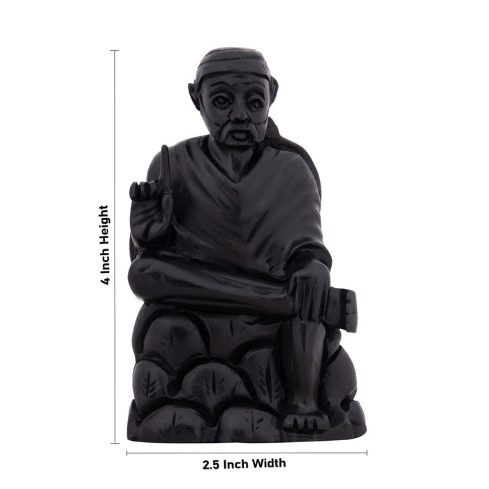 Sai Baba Statue - 4 x 2.5 Inches | Karungali Statue/ Sai Baba Vigraham for Pooja/ 80 Gms Approx