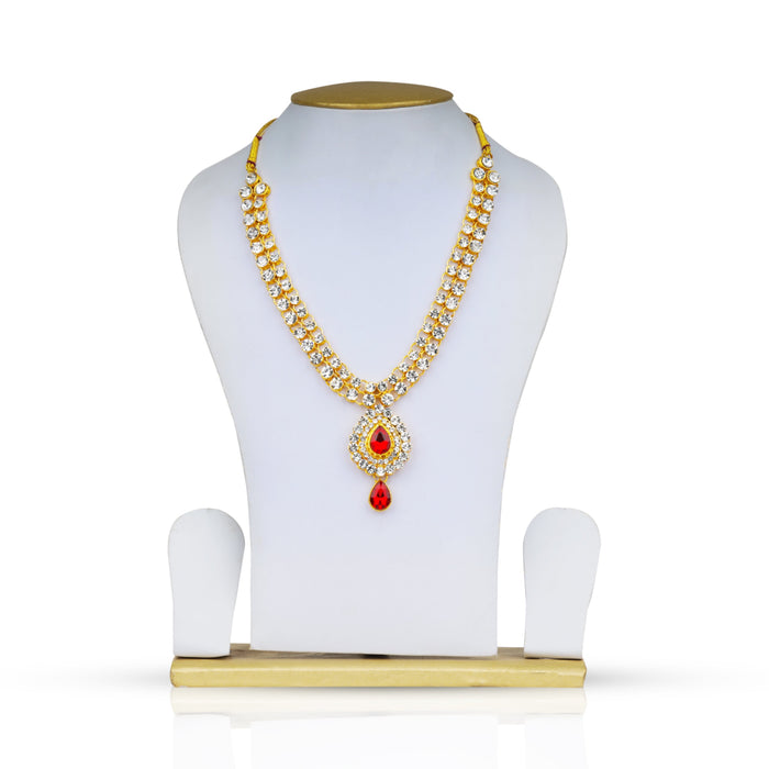 Stone Necklace - 7.5 Inches | Stone Jewelry/ Multicolour Stone Jewellery for Deity