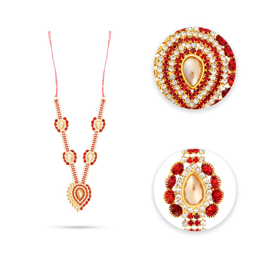 Stone Haram - 6 x 1.5 Inches | Artificial Jewelry/ Stone Necklace/ Stone Jewellery for Deity - Neck & Body Accessories