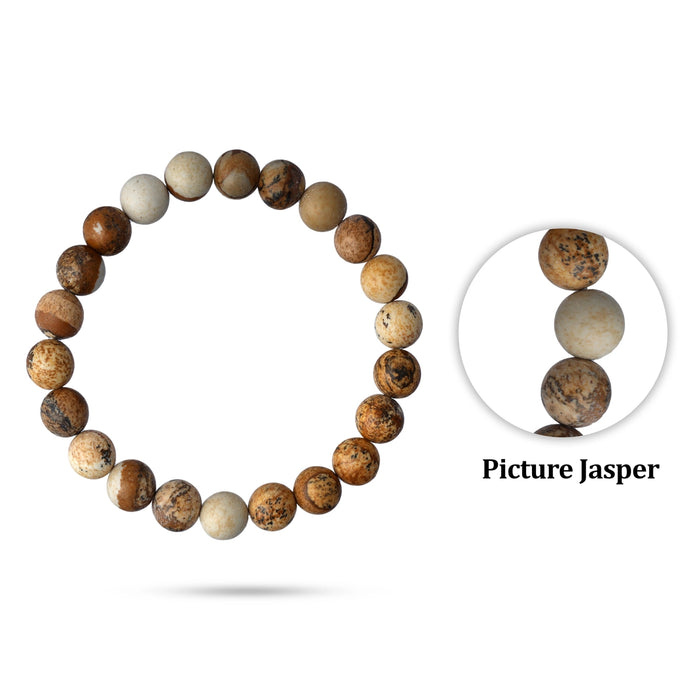 Picture Jasper Bracelet - 2.5 Inches | Picture Jasper Crystal Bracelet/ Stone Jewellery for Men & Women