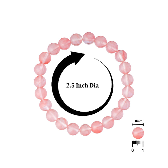 Cherry Quartz Bracelet - 2.5 Inches | Crystal Bracelet/ Cherry Quartz Gemstone Bracelet for Men & Women