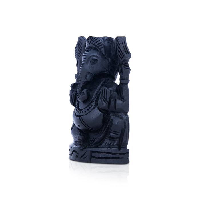 Ganesh Murti - 3 Inch | Karungali Statue/ Vinayaka Idol/ Ganpati Murti for Pooja