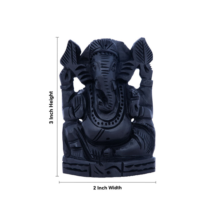 Ganesh Murti - 3 Inch | Karungali Statue/ Vinayaka Idol/ Ganpati Murti for Pooja