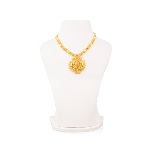 Necklace - 6 Inches | Gold Polish Jewellery/ Haram for Women/ 40 Gms Approx - Ethnic Wear Accessories