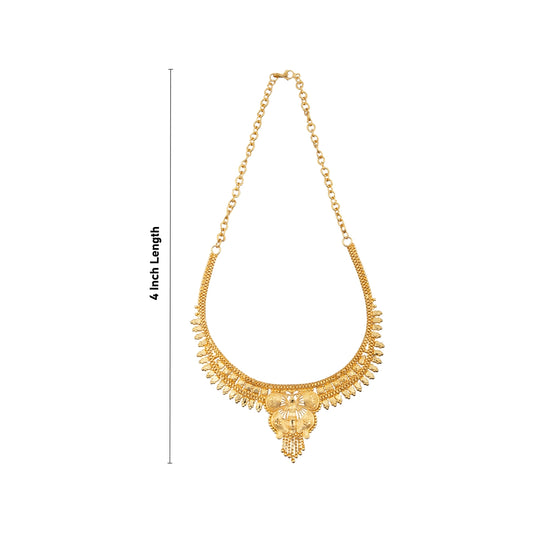 Necklace - 4 Inches | Gold Polish Jewelry/ Jewellery for Women/ 20 Gms Approx - Ethnic Wear Accessories