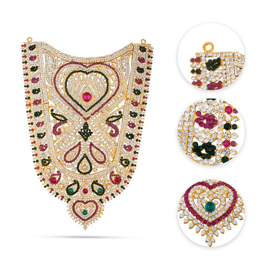 Stone Necklace - 11.5 Inches | Stone Haram/ Multicolour Stone Jewellery for Deity - Neck & Body Accessories