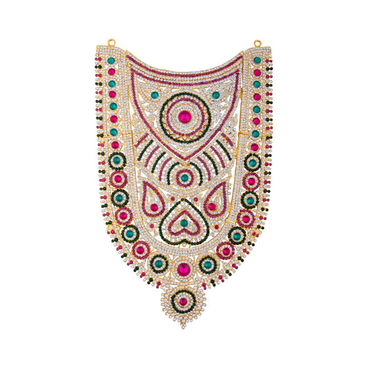 Stone Necklace - 12 Inches | Stone Haram/ Multicolour Stone Jewellery for Deity - Neck & Body Accessories