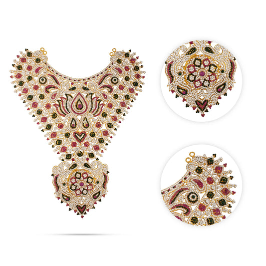 Stone Necklace - 14.5 Inches | Stone Haram/ Multicolour Stone Jewellery for Deity - Neck & Body Accessories
