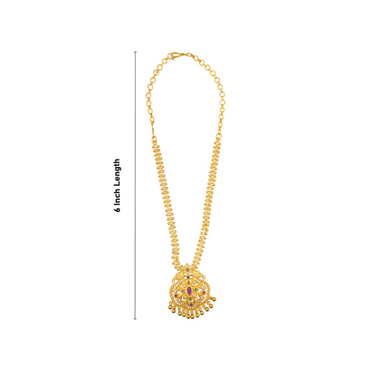 Necklace - 6 Inches | Gold Polish Haram/ Gold Polish Jewellery for Women/ 40 Gms Approx - Ethnic Wear Accessories