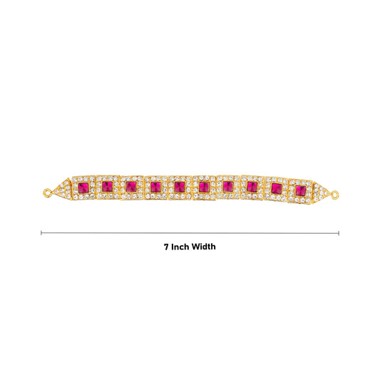 Hip Belt - 7 Inches | Stone Belt/ Waist Belt/ Stone Jewellery for Deity - Waist & Leg Accessories