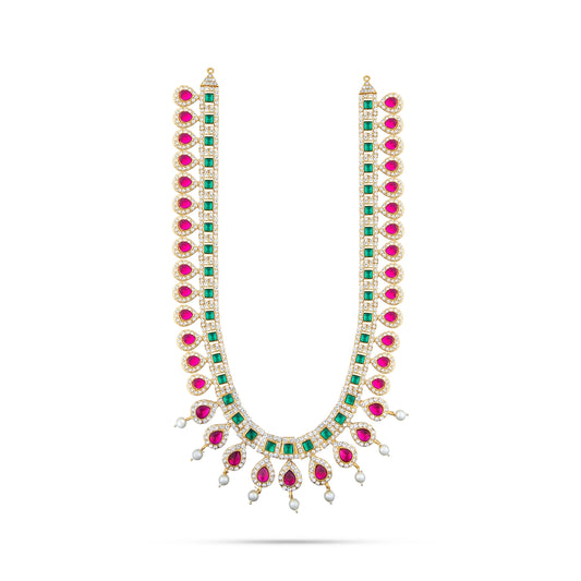 Stone Haram - 13 Inches | Multi Coloured Stone Jewellery/ Long Stone Necklace for Deity - Neck & Body Accessories