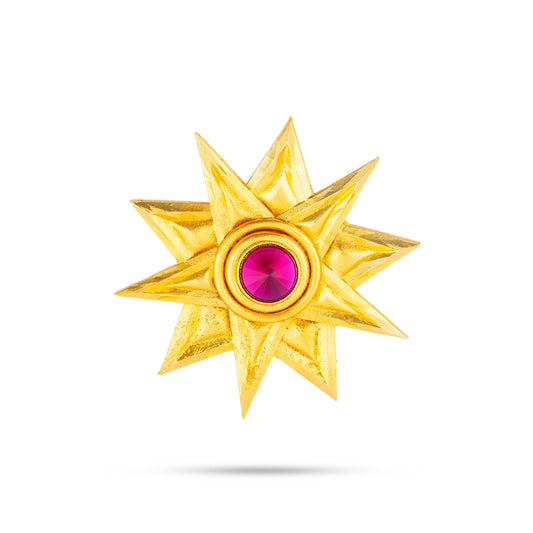 Sun And Moon Pair - 1.5 x 1 Inch | Hair Accessories/ Gold Polish & Single Stone Jewellery/ Sun Moon for Deity - Head & Face Accessories