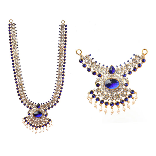 Stone Necklace Set - 13 Inches | Stone Haram/ Stone Jewellery for Deity - Neck & Body Accessories