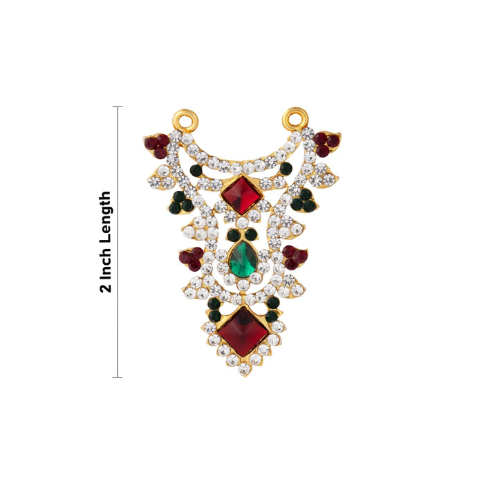 Stone Necklace - 2 Inches | God Ornament/ Multicolour Stone Jewellery for Deity