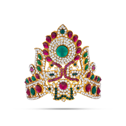 Stone Kireetam - 4.25 x 4 Inches | Half Crown/ Kiritam/ Mukut for Deity - Head & Face Accessories