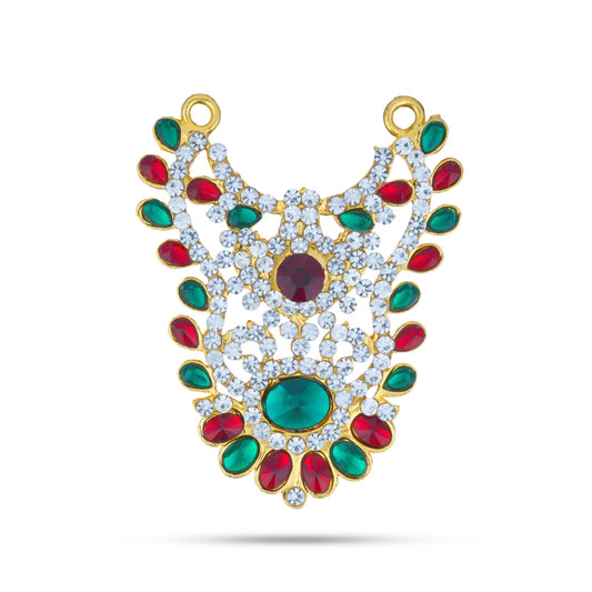 Stone Necklace - 4.5 Inches | Multi Colour Stone Haram/ Stone Jewellery for Deity - Neck & Body Accessories