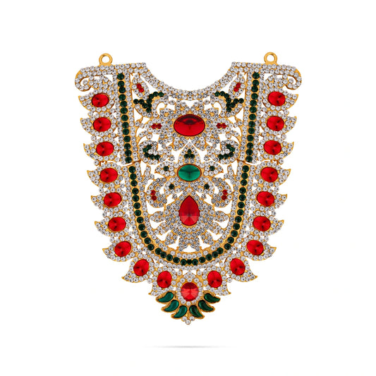 Stone Haram - 6.5 x 5.25 Inches | Multicolour Stone Necklace/ Stone Jewelry/ Artificial Jewellery for Deity - Neck & Body Accessories