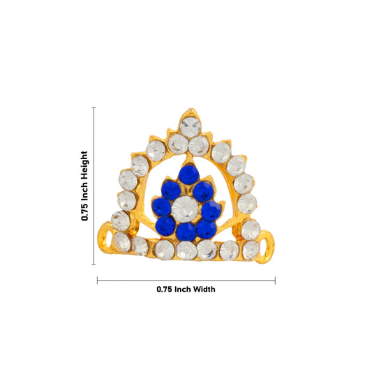 Stone Kireetam - 0.75 Inches | Half Crown/ Kiritam/ Mukut/ Jewellery for Deity - Head & Face Accessories