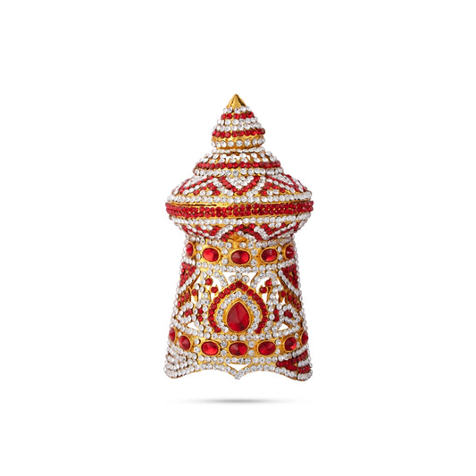 Stone Crown - 6 x 2.75 Inches | Vishnu Kireedam/ Half Mukut for Deity - Head & Face Accessories