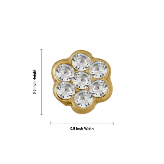 Stone Pottu - 0.5 Inch | Goddess Bindi/ Amman Pottu for Deity/ Assorted Colour & Design - Head & Face Accessories