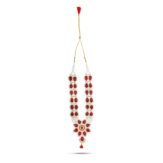 Moti Haram - 18 Inches | Stone Haram with Locket/ Stone Jewellery for Deity - Neck & Body Accessories