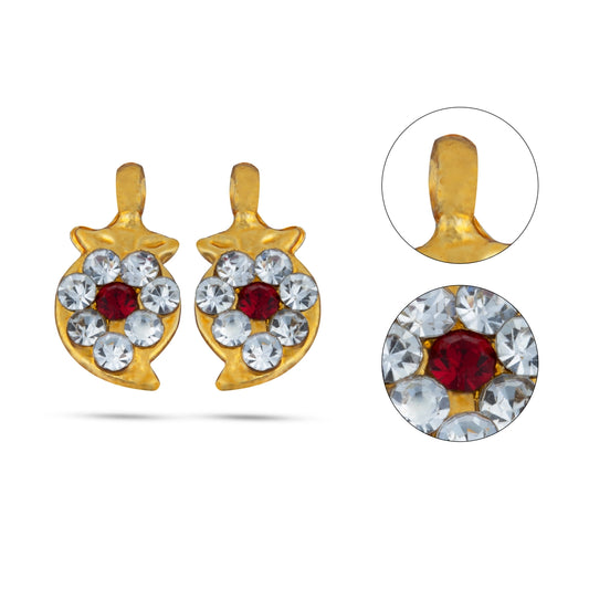 Stone Earring Set | Stud Earring/ Stone Karnapathiram for Deity Decor - Head & Face Accessories