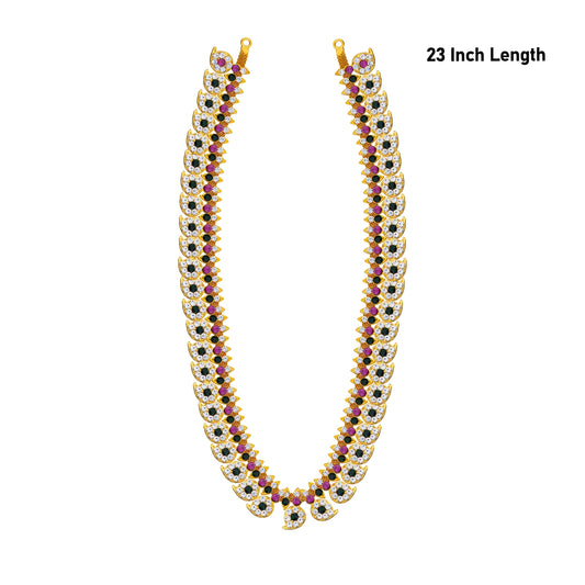 Stone Haram - 23 Inches | Multicolour Stone Jewellery/ 82 Bits/ Mango Design Artificial Jewelry For Deity - Neck & Body Accessories