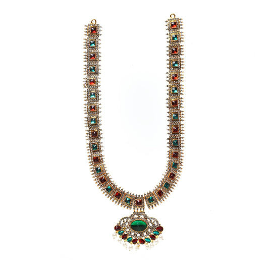 Stone Necklace & Stone Haram - 14 Inches | Multicolour Stone/ Stone Jewellery for Deity - Neck & Body Accessories