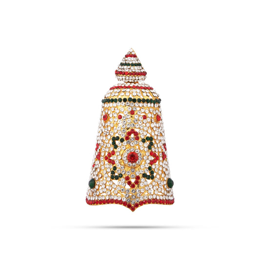 Stone Kireetam - 5 x 2.5 Inches | Half Crown/ Kiritam/ Mukut for Deity - Head & Face Accessories