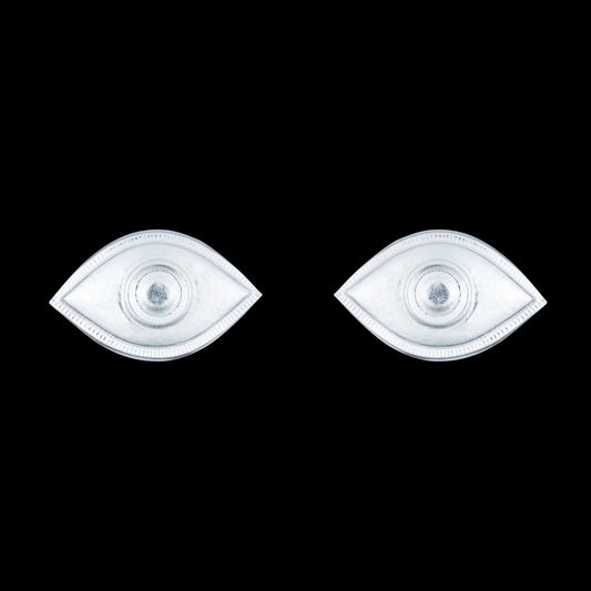 Kanmalar Pair - 0.5 x 0.75 Inches | Silver Amman Kanmalar/ Eye Pair for Deity - Head & Face Accessories