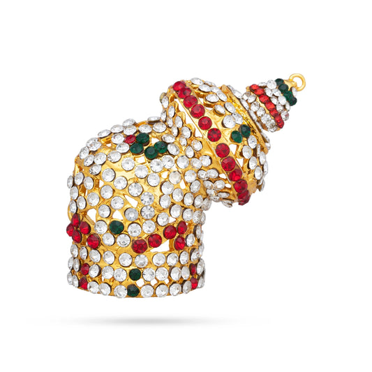 Half Crown - 2 x 2 Inches | Multicolour Stone Kireedam/ Mukut/ Andal Kiridam for Deity - Head & Face Accessories