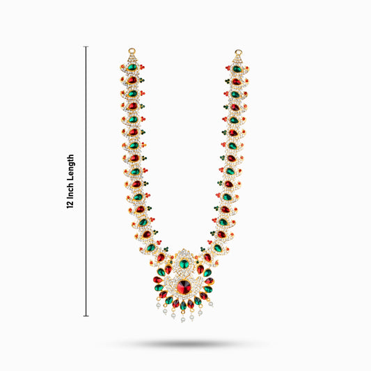 Stone Mango Haram - 12 Inches | Stone Manga Malai/ Multi Colour Stone Mango Mala for Deity - Neck & Body Accessories