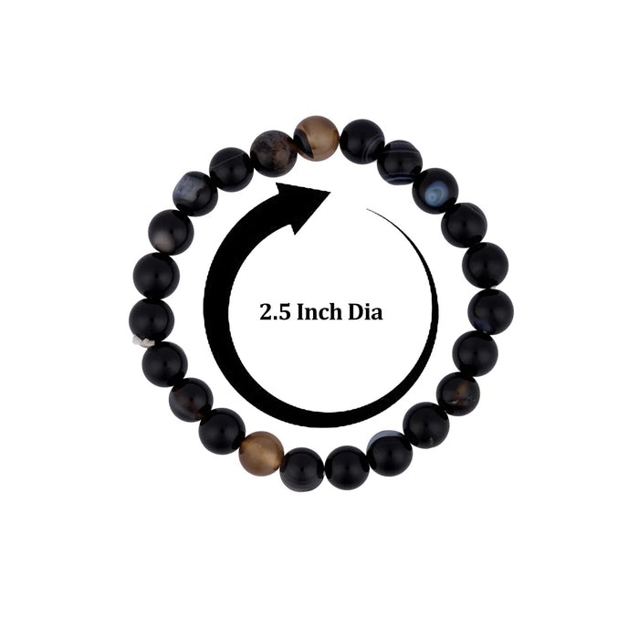 Sulemani hakik Bracelet - 2.5 Inches | Black Hakik Bracelet/ Crystal Bracelet for Men & Women